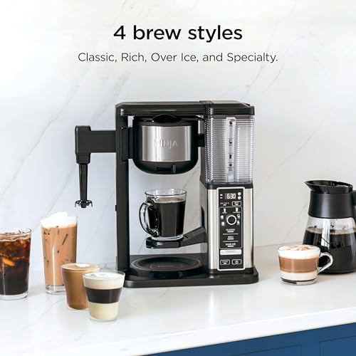 Image of Ninja Coffee Maker, 10-Cup Carafe, Fold-Away Frother, Black, CM401 | Permanent Filter & Removable, Dishwasher Safe Reservoir, 6 Brew Styles, 8 Cup to Travel Mug to Pot Sizes
