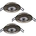 Produktbild EGLO LED 3er-Set Einbauleuchten Zujar, Einbaustrahler, Deckenstrahler aus Kunststoff in Nickel-matt, Wand Einbauspots, Deckenspots warmweiß, Ø 8,5