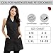Ladybird Line 280 Black Pro Jacket Style Apron with Decorative Buttons, 2 Front Deep Zipper Pockets, Water Resistant, Hair and Bleach Resistant, Adjustable Back Belt, Hair Stylists Pet Groomers-S/M