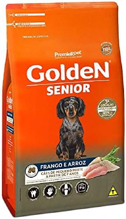 Ração Golden Fórmula Mini Bits Senior para Cães Adultos de Pequeno Porte Sabor Frango e Arroz, 10,1kg Premier Pet Para Todas Pequeno Idosos,