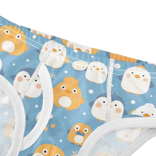KLL Seamless Pattern Penguins Little Boys Soft Briefs Breathable Undies4