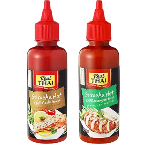 Real Thai シラチャーソース 2種セット(チリガーリック 290g+チリレモングラス 290g)本格タイ風ホットソース 辛旨アジアン調味料