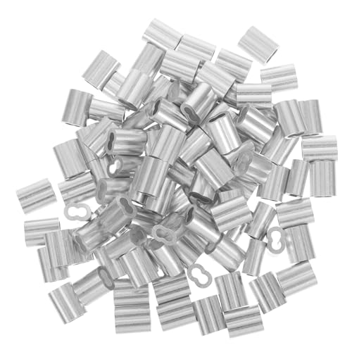 FELTECHELECTR Versatile 2.5mm Diameter Aluminum Crimping Loop Sleeves Wire Rope Sleeves Double Holes for Cable Clamps