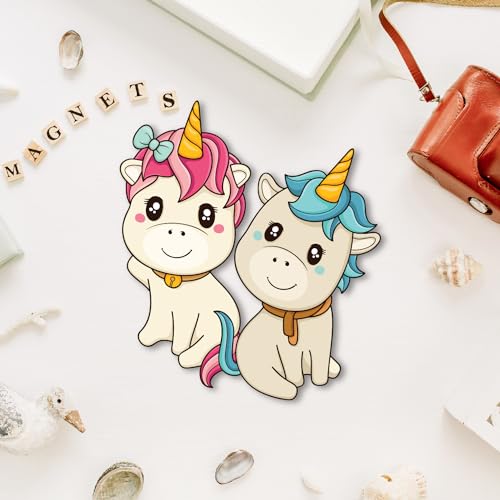Image of Bhai Please Unicorn Couple Theme Wooden Fridge Magnet - Couple Gift