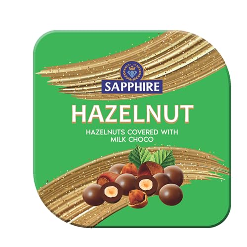 Image of Sapphire Chocolate Coated Nuts - Hazelnut, 90 g | Mouth Melting Milk Chocolate With Nutritious and Nutty Crunch