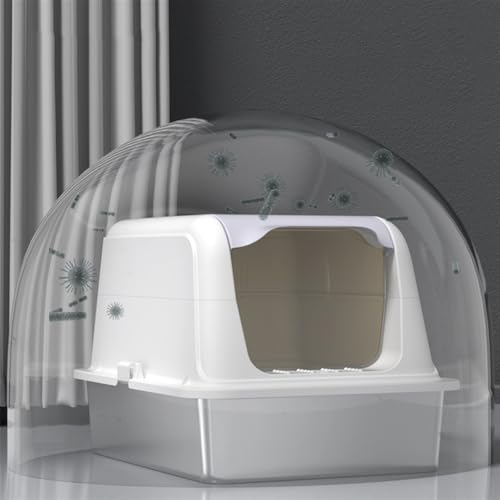 Arenero para gato de acero inoxidable grande con tapa miniatura 4