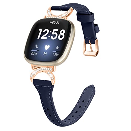 Gimuk Leather Strap Compatible with Fitbit Versa 4/Sense 2