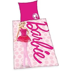Funda Nordica Barbie Herding Barbie Juego de Cama, Algodón, Rosa, 135 x 200 cm