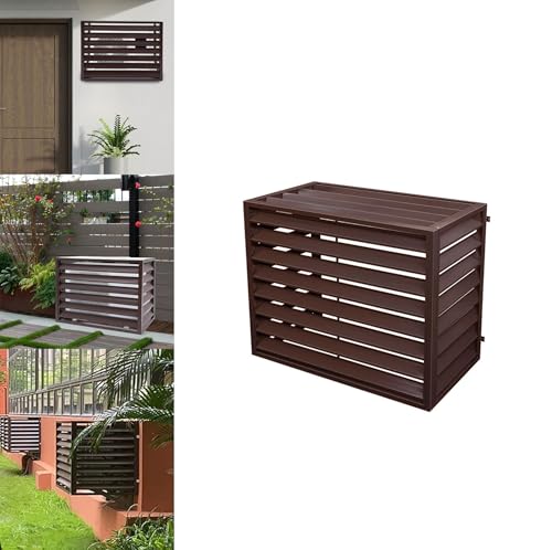 Ywanwj 1.5P klimaanlage schutzhaube Schutzgitter/Sichtschutz aus Aluminium abdeckung klimaanlage außengerät schallschutzhaube wärmepumpe Aluminium Blumenständer,lamellentür Hocheffizienter Luftstrom