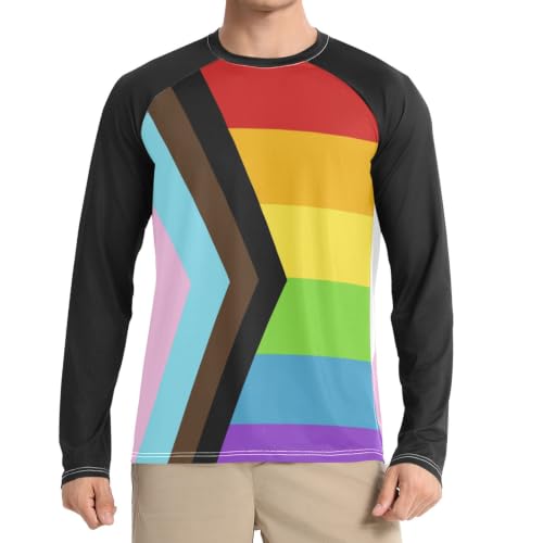 Camisa negra de arcoíris para hombre ideal para festivales de verano y sol