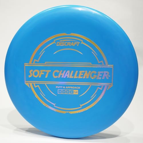 Discraft Soft Putter Line Soft Challenger Disc Golf Putter & Approach Disc, Pick Color/Weight [Stamp & Exact Color May Vary] Blue 173-174 Grams