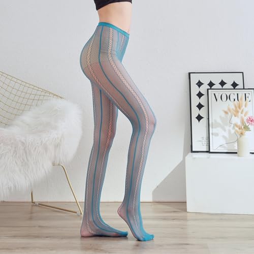 Image of Sahabowi Fishnet Pantyhose For Women Sheer High Waist Tights Control Top Mesh Stockings, Pantyhose12