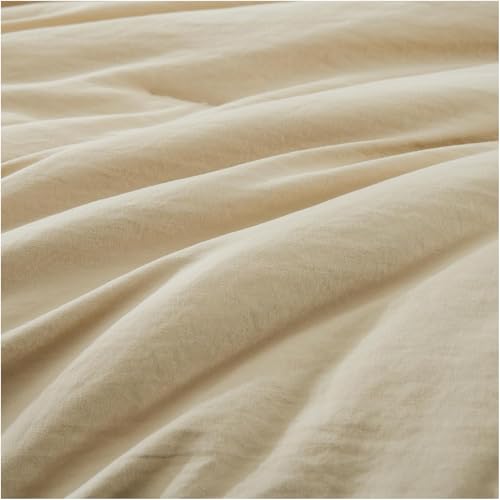 Image of King Size Comforter Set- 7 Pieces Prewashed Bed in a Bag King Bedding Sets | Soft All Season Comforter with Sheets, Pillow Shams & Pillowcases, Beige