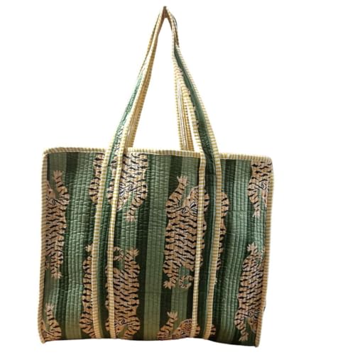 Image of Women's 100% Cotton Lightweight Shoulder Tote Bag with Interior Poeckt Casual Handbag for Women