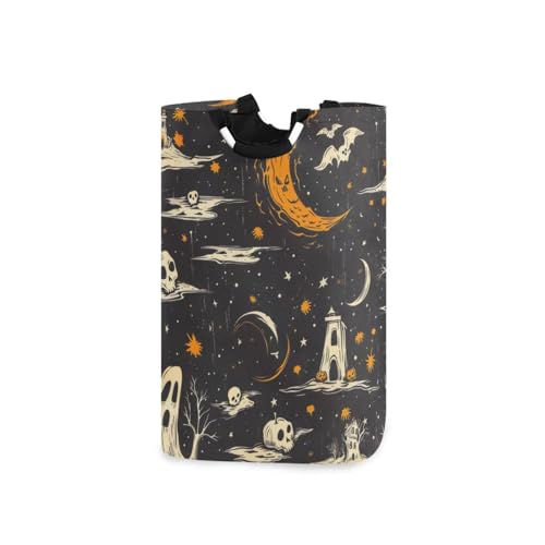 Jihqo Laundry Hamper Basket Cute Ghosts Halloween Collapsible Nursery Storage Bin Waterproof Clothing Baskets for Home Bedroom Bathroom Washing Room