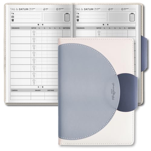 BIROYAL Gym Buch Deutsch, Trainingstagebuch mit 186 Workout für dein Krafttraining, Trainingsbuch Krafttraining A5, Fitnessplaner, Fitness Journal für Bodybuilding, Gym & ​Heimtraining