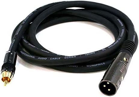 Monoprice - Gold-Plated 16AWG XLR Male-to-Male RCA Audio Cable - 1 Count - Compatible with Mixer, Audio Interface, Microphone, Speaker