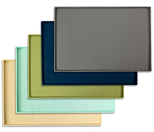 Humble Pet Food Mat Feeding Tray - Non-Slip, Anti-Spill, Raised Dog Food Mat, Easy Clean Waterproof - Premium Quality Silicone - Perfect for Dog Bowl Mat and Cat Feeding Mat Tray, 24