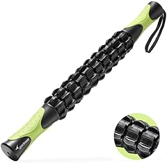 Massageroller, Sportneer Ultraportabel Massagerolle mit 10 Rollen & Griff, Massage Stick Rücken & Beine mit 360 Grad Tiefere Gewebemassage und Triggerpunkten für Athleten