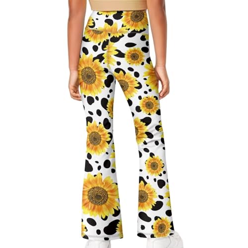 Girls Flare Leggings Soft High Waisted Yoga Pants Bell Bottoms Athletic Dance Yoga Bootcut Pants for Girls 5-12Y4