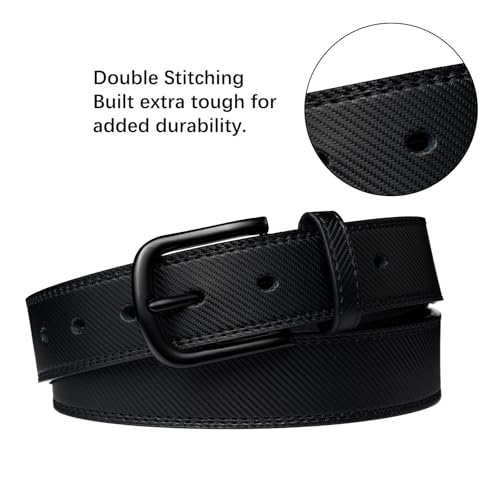 Bighake Men's Genuine Leather Dress Belt, Handmade Classic Jeans Belt for Men,Designs for Work Business and Casual3