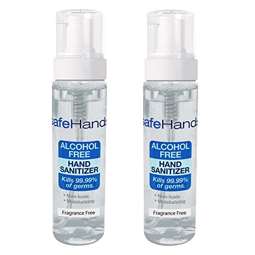 SafeHands #1 Alcohol Free Foam Hand Sanitizer Brand, Fragance Free, 7 Oz (2-Pack)