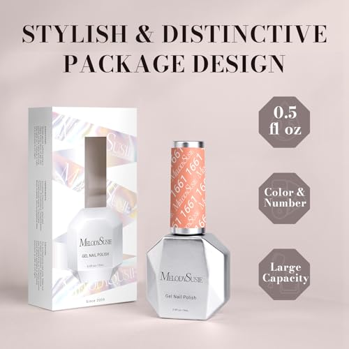 Image of MelodySusie Coral Orange Gel Nail Polish, 0.5 fl oz Soak Off UV LED Creamy Orange Gel Polish Christmas Gift for Women Nail Art Manicure Salon DIY Nail Design Decoration at Home-1661