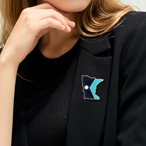 Image of State Shaped Map Lapel Metal Pin Enamel Brooch Keepsake Beautifully Designed for Backpack Hat