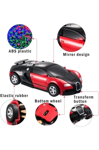 Image of DREAMY DEN Transforming Robot Car for Kids, Automatic Vehicle with Light & Sound, Indoor Outdoor Play Gift for Boys & Girls 3+ Years, Pack of 1