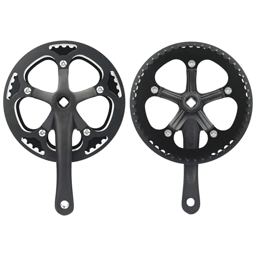 MEGHNA 38/46/48 * 170mm Kurbelgarnitur Fahrrad Kurbelgarnitur ALU-Kurbeln Kettenradgarnitur Fuer MTB/Citybike/Stadtrad/Damenfahrrad (48T)