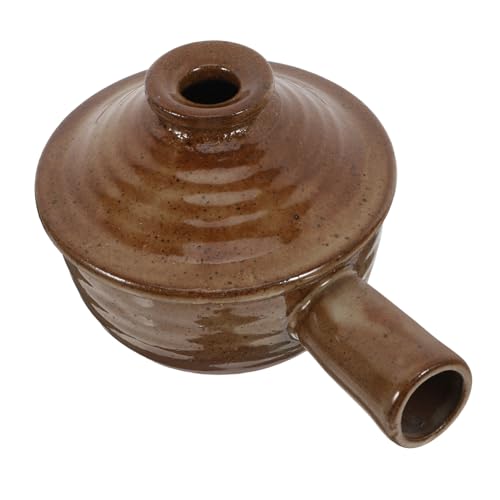 PEPLAYTAL Cazuela de Barro con Tapa y Asa Olla para Sopa y Guisos Resistente Altas Temperaturas para Microondas y