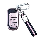 ShuDay Key Fob Case Cover Compatible With Jeep Grand Cherokee Renegade Compass Chrysler 200 300 Dodg