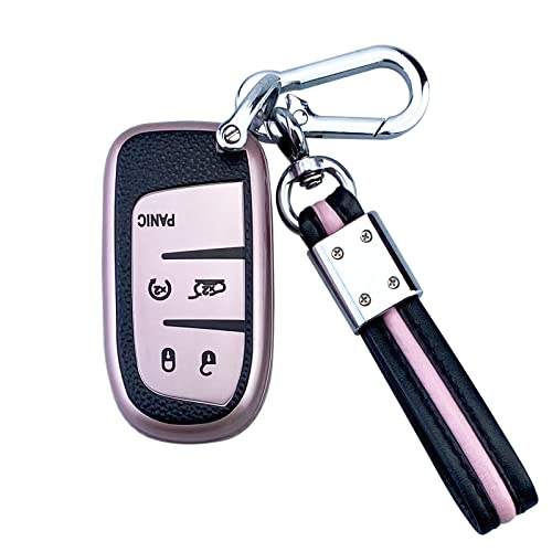 Shuday Key Fob Case Cover Compatible With Jeep Grand Cherokee Renegade Compass Chrysler 200 300 Dodge Ram Ram Durango Charger Challenger Journey Darts Fiat Accessories (Pink Suit) #TOP7