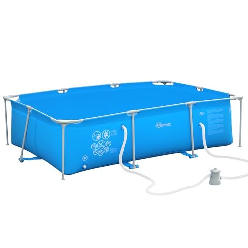 Outsunny Piscina Desmontable Tubular 292x190x75 cm con Depuradora de Cartucho 1200L/H Piscina...