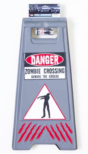 Forum Novelties Zombie Crossing Sign and Tape Halloween Decoration Prop