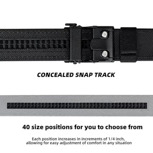 EDC Nylon Ratchet Belt for Men Tactical Automatic Buckle 1.5 Inch Heavy Duty Stretch Belt Adjustable Work Outdoor CCW4