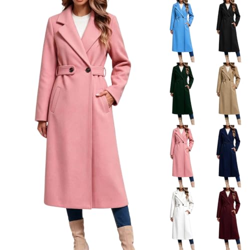 Long Winter Coats for Women Double Breasted Trench Pea Coat with Belt - image 1