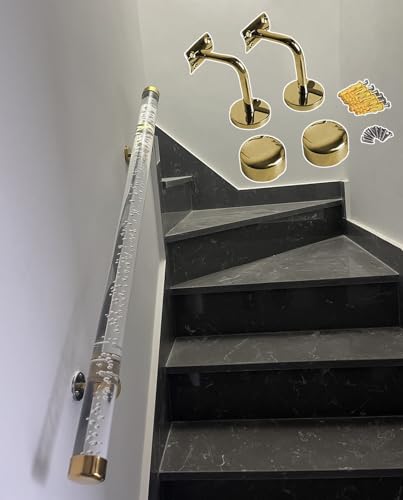Main courante acrylique contre les chutes en escalier intérieur et couloir sombre