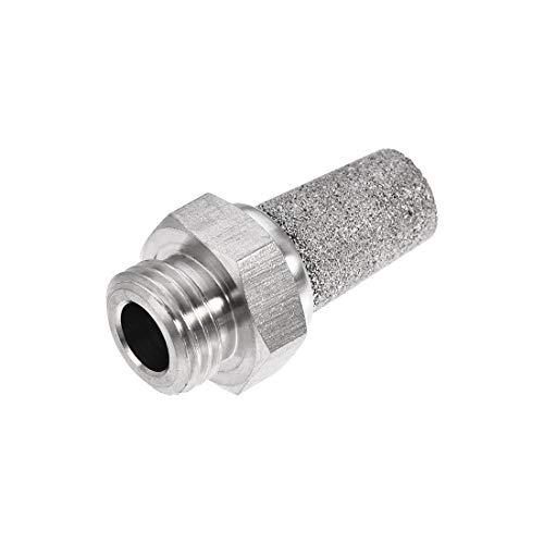 Uxcell Exhaust Muffler Npt 1/4 Male Thread Sintered 316 Stainless Steel Breather Pneumatic Air Muffler #TOP21