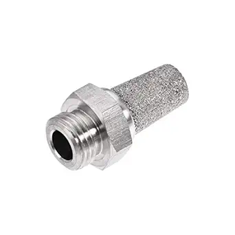 uxcell Exhaust Muffler NPT 1/4 Male Thread Sintered 316 Stainless Steel Breather Pneumatic Air Muffler