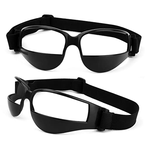 KICHOUSE Basketball Glasses 2pcs Anti-Low Head Training Goggles Basketball Practice Aid Black Comfortable Fit