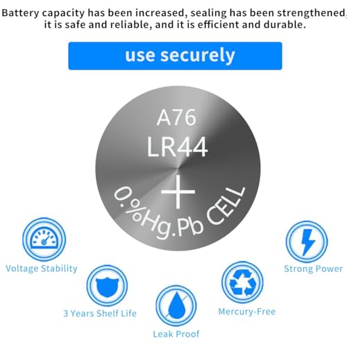 Paquete de 10 baterías alcalinas DATB LR44 AG13 1.5V miniatura 3