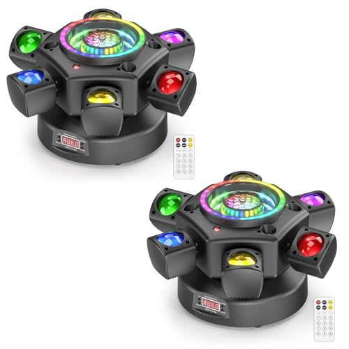 2PCS 150W Lyre LED Contrôle DMX 512 Projecteur à 6 Pras Effets Lumineux RGBW Jeux de Lumiere DJ Avec Télécommande Convient Aux Réceptions de Mariage Fêtes Théâtres et Performances de DJ