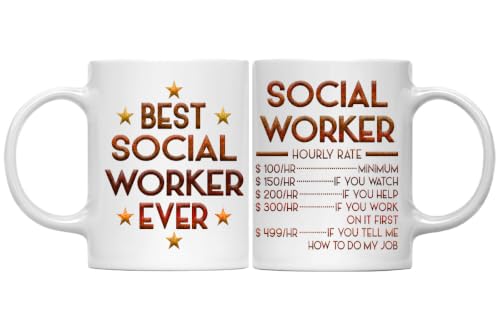 Social Worker Mug, Hourly Rate Social Worker Gifts for Coworkers