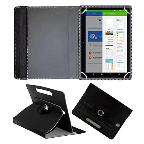 Image of Fastway Rotating Leather Flip Stand Case Cover for DOMO Slate SL36 OS9 SC 10.1-Inch Tablet (Black)