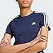 adidas Women's Essentials Slim 3-Stripes T-Shirt, Ink/White, Large