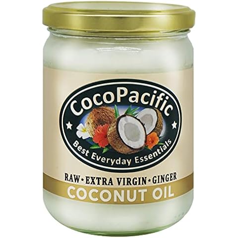 CocoPacific Raw Extra Virgin Coconut Oil with Ginger, 500ml I Cold Pressed and Unrefined I Delicious Ginger Flavour & Aroma I Healthy Cooking and Baking I Vegan, Keto, and Paleo Cover