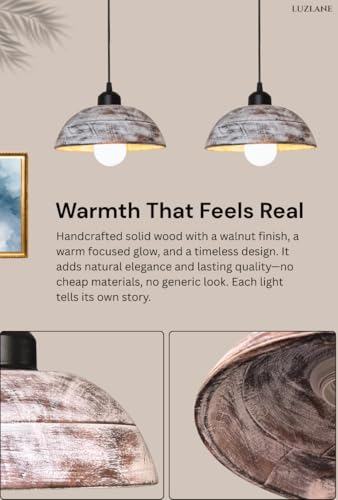 Image of Wooden Hanging Antique-White Linear Cluster | Pendant Lamp for Dining, Hall, Living Room | Handcrafted Wooden Hanging Ceiling Light with Adjustable Cord