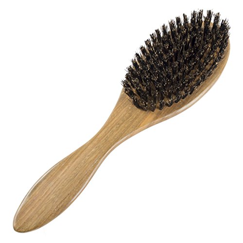 Mikobox Handmade Natural Boar Bristle Green Sandalwood Wooden Hair Brush MB-06