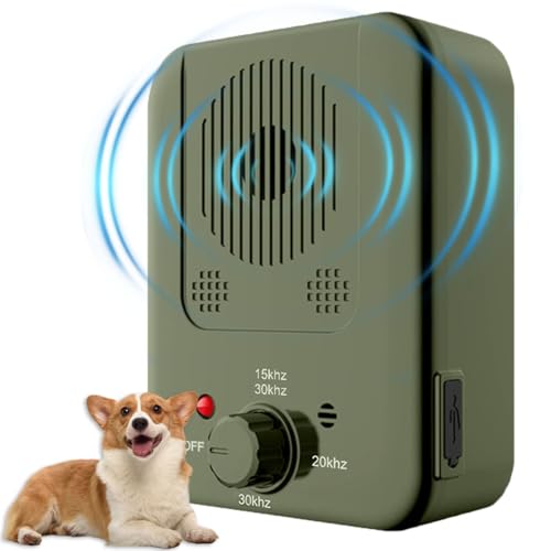 Anti Barking Device Dog Barking Control Device for Dogs Dog Barking Deterrent Devices Ultrasonic Dog Barking Silencer for All Dogs Indoor Outdoor Bark Box Stop Dog from Barking (Green)